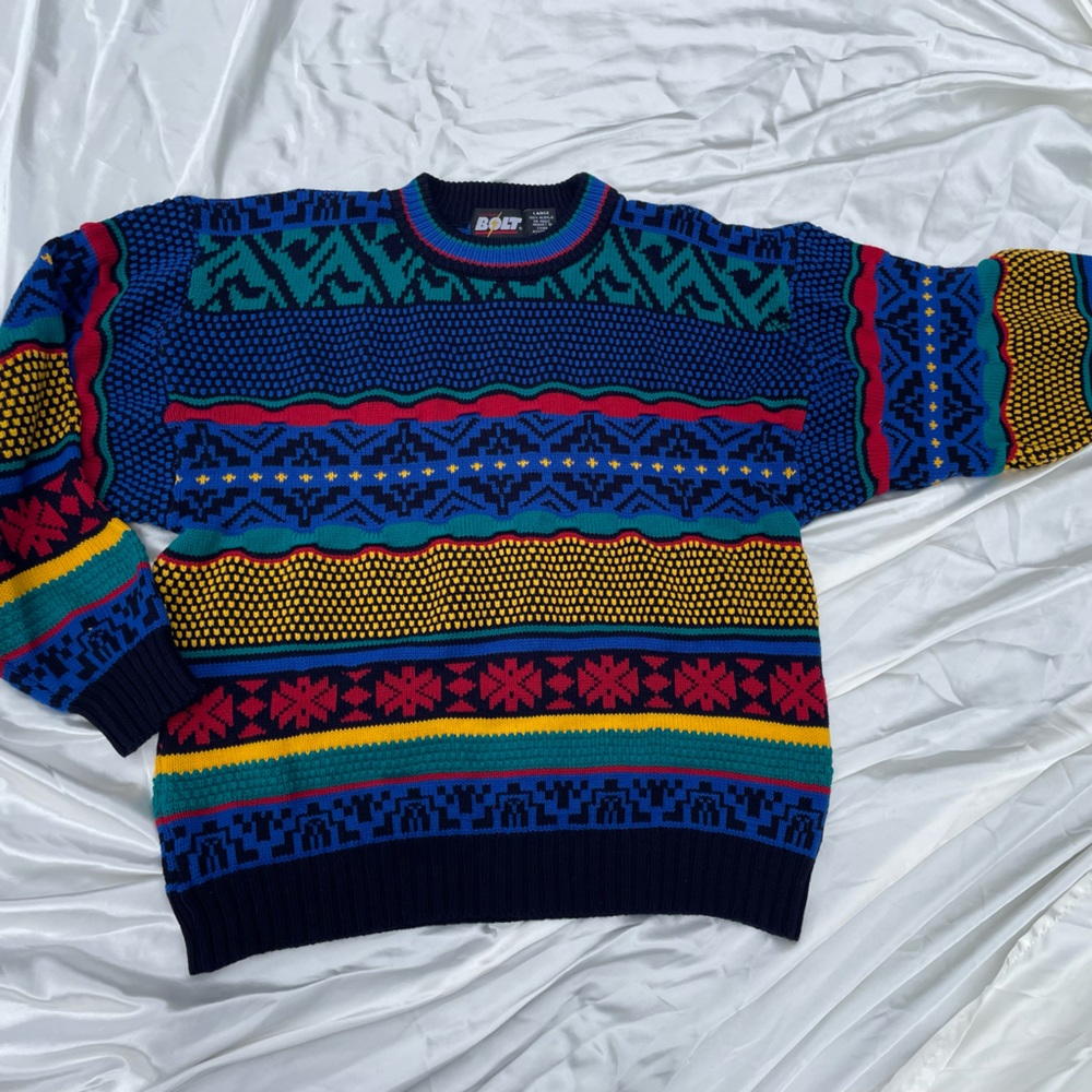 VINTAGE colorful bolt sweater